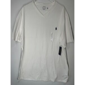 Polo Ralph Lauren V Neck T Shirt White XLT